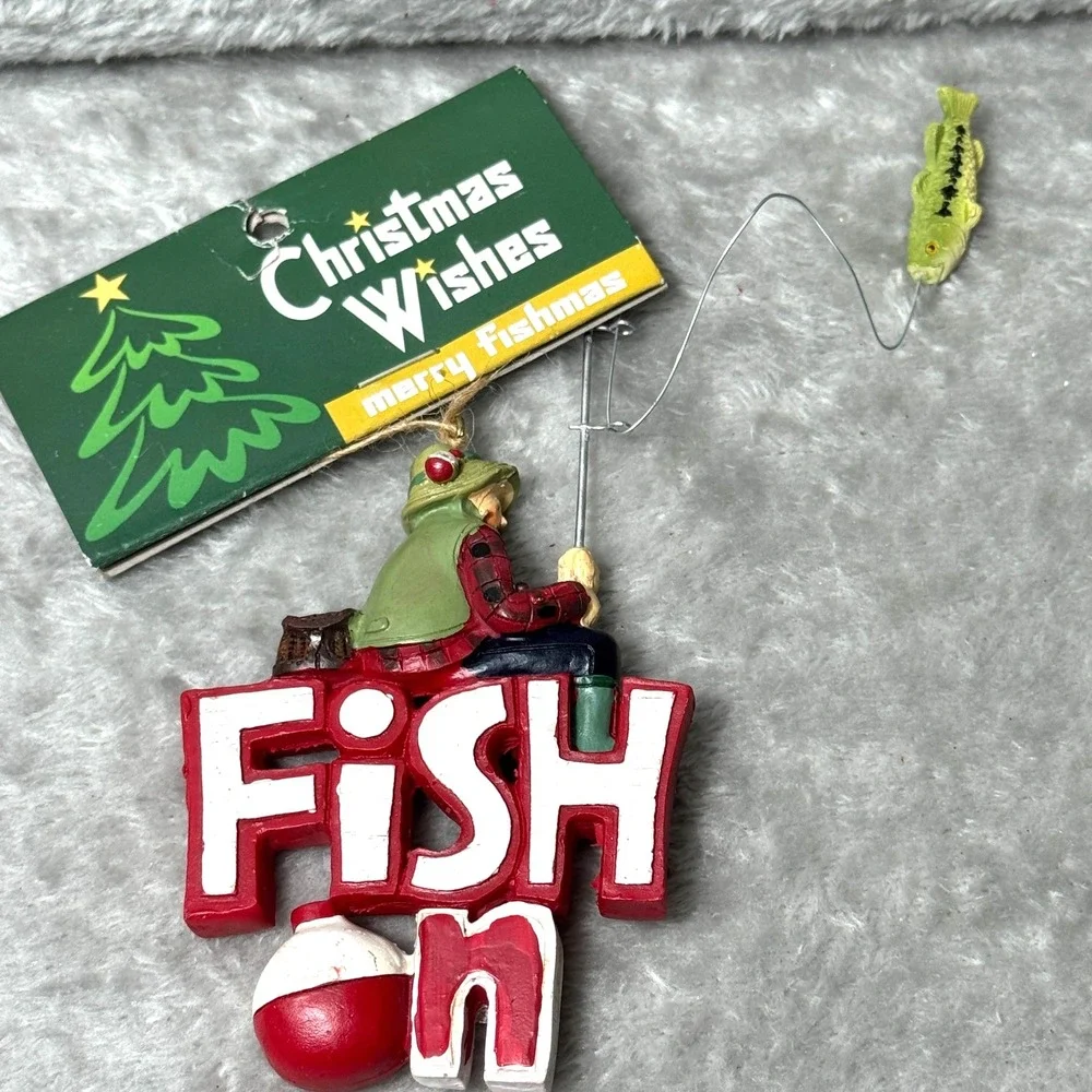 Fishing Christmas Ornaments‎ Dad Rustic Fish On Fishing Rules Raccoon Fisherman